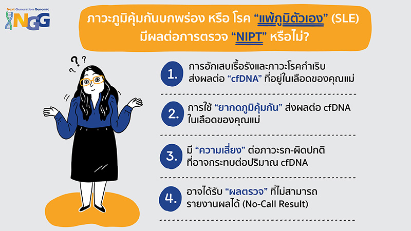 ภาวะภูมิคุ้มกันบกพร่อง หรือโรคแพ้ภูมิตัวเอง (SLE) มีผลต่อการตรวจ NIPT หรือไม่?