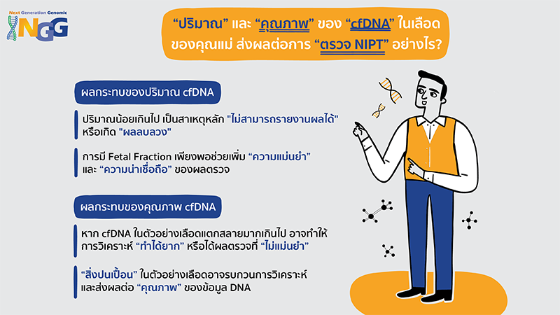 ปริมาณและคุณภาพของ cfDNA ในเลือดของคุณแม่ส่งผลต่อการตรวจ NIPT อย่างไร?